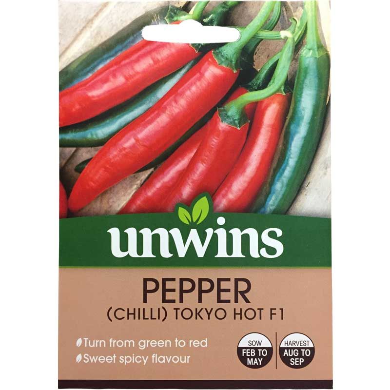 Unwins Chilli Pepper Tokyo Hot F1 Cayenne Chilli Pepper Seeds