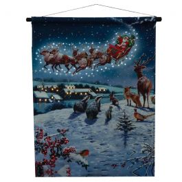 Magical Wildlife Watch Santa Christmas Tapestry | Fibre Optic Christmas ...