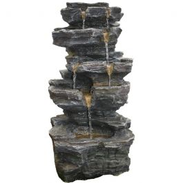 Aqua Creations Solar Powered Slate Waterfall | Garden Water Feature