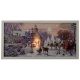 Lit Framed Christmas Canvas - Santa's Cottage - 60x30cm