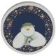 Lit Round Christmas Canvas - The Snowman - 30cm