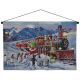 Lit Christmas Tapestry - Animals Greet the Santa Express - 60x40cm