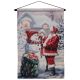 Lit Christmas Tapestry - Santa and Snowman - 40x60cm