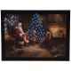 Lit Framed Christmas Canvas - Santa, Children and Tree - 40x30cm