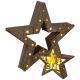 Lit Wooden Decorative Star Ornaments - Pack of 2 