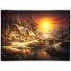 Lit Christmas Canvas - Winter House Scene - 40x30cm