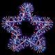 White Star Christmas Wall Decoration with 240 Rainbow LEDs - 60cm