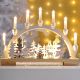 45cm Reindeer and Winter Village Candle Bridge with 7 Warm White LED Candles