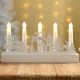 28cm Santa and Village Scene Candle Bridge with 5 Warm White LED Candles