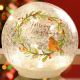 Festive Lit Crackle Effect Ball - Robin 15cm