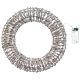 Silver GlitterTwist Wreath with White LEDs - 30cm