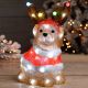 33cm Soft Acrylic LED Lit Christmas Dog with Antlers