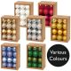 Pack of 24 x 6cm Multi Finish Shatterproof Christmas Baubles - Colour Options