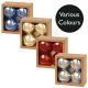 Pack of 4 x 10cm Shiny Shatterproof Christmas Baubles - Colour Options